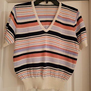 Vintage Union Made Knitted Top, Striped, Size PM